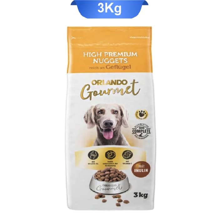 غذا خشک سگ اورلاندو طعم گوشت پرندگان وزن 3 کیلوگرم Orlando Gourmet Adult Geflugel