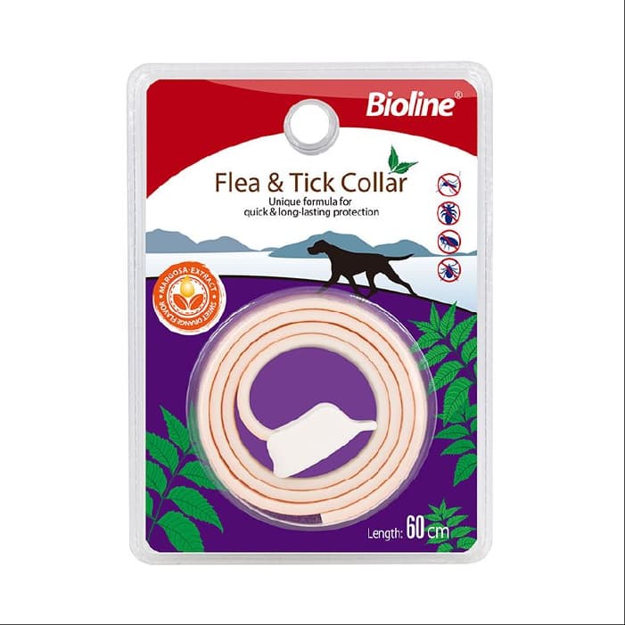 قلاده سگ ضد کک و کنه بایولاین رایحه لیمو طول 60 سانتی متر Bioline Flea & Tick Collar