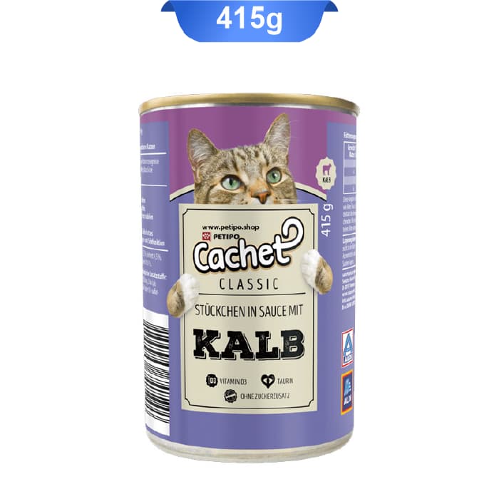 کنسرو گربه کچت طعم گوشت گوساله وزن 415 گرم Cachet Kalb