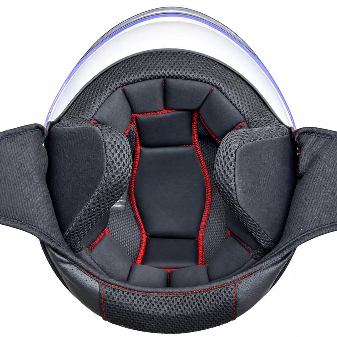 کلاه کاسکت بدون فک MT مدل STREET BEZOS MATT BLACK GRAY RED LINE — تصویر ۶