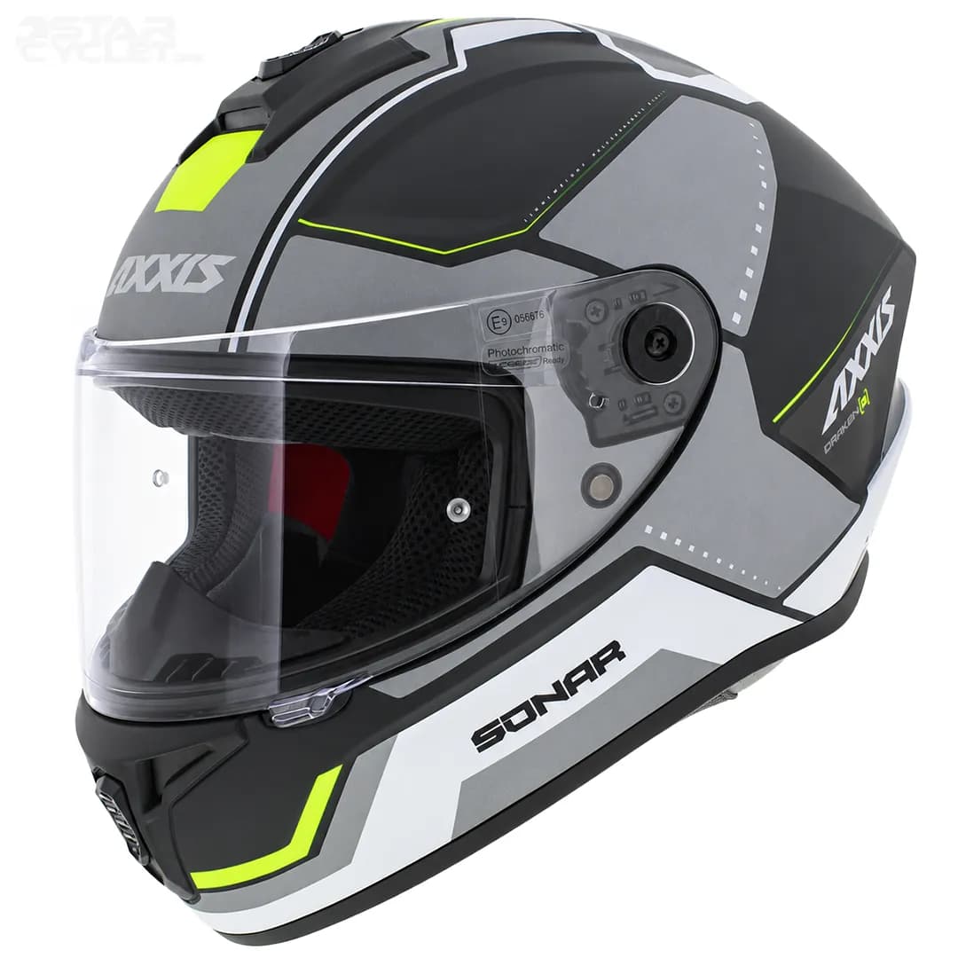 کلاه کاسکت فک ثابت اکسیس مدل SONAR MATT BLACK GRAY PHOSPHORIC