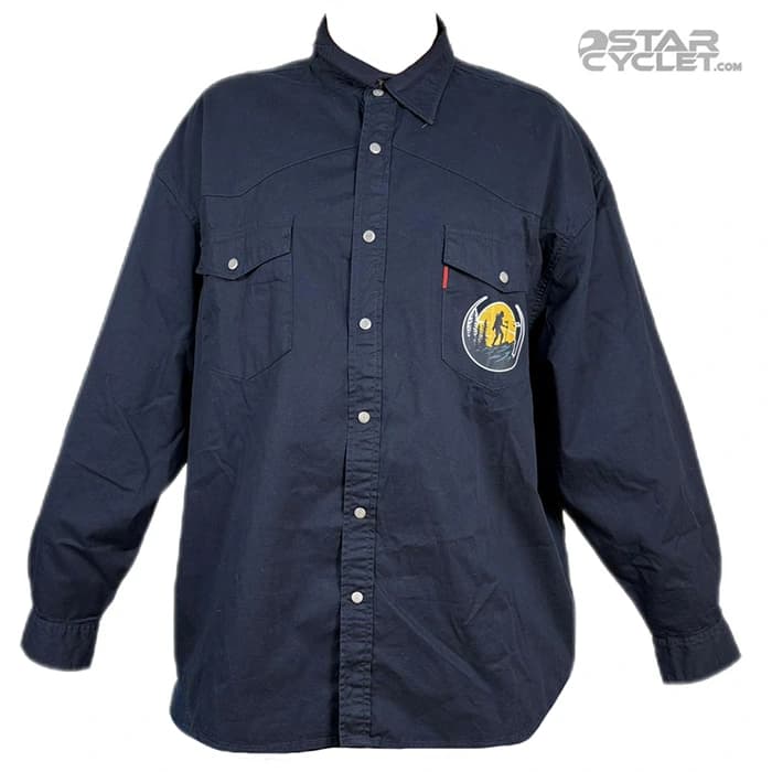 پیراهن کتان موتورسواری H&M مدل NAVY BLUE ADVENTURE