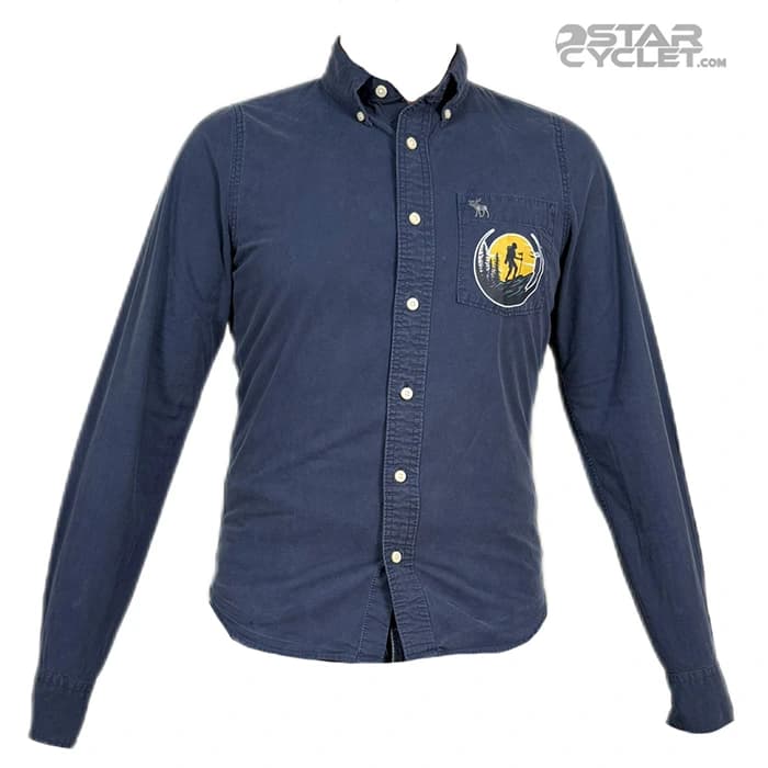 پیراهن کتان موتورسواری ABERCROMBIE مدل NAVY BLUE ADVENTURE