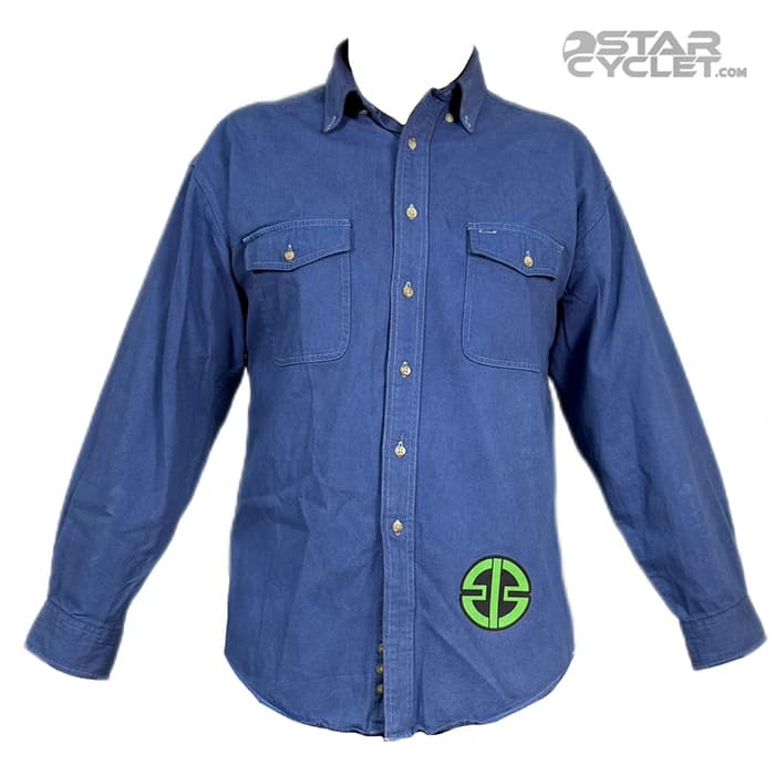 پیراهن کتان موتورسواری CRAFT مدل BLUE KAWSAKI