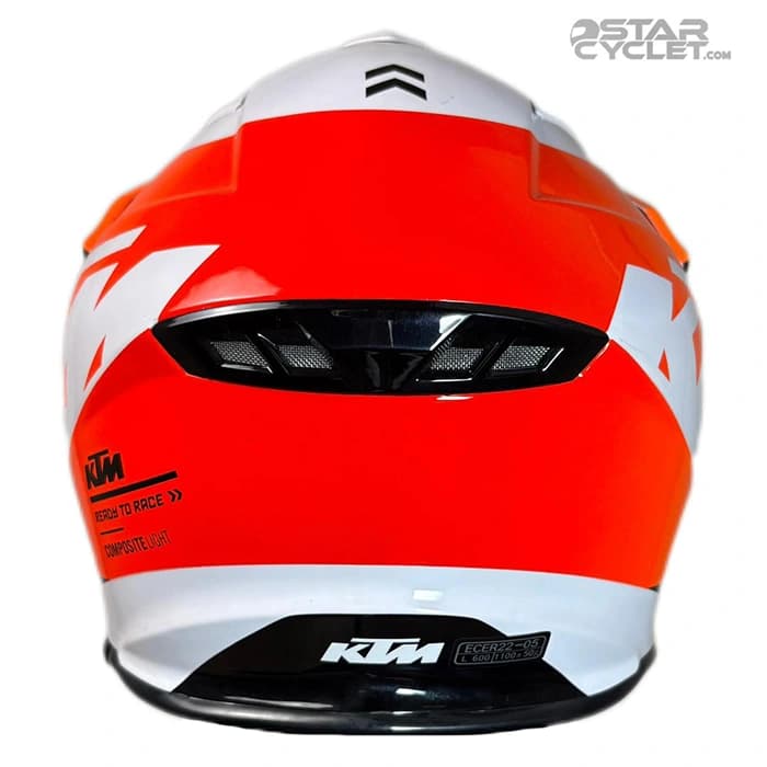 کلاه کاسکت کراسی KTM مدل COMP LIGHT WHITE ORANGE — تصویر ۳