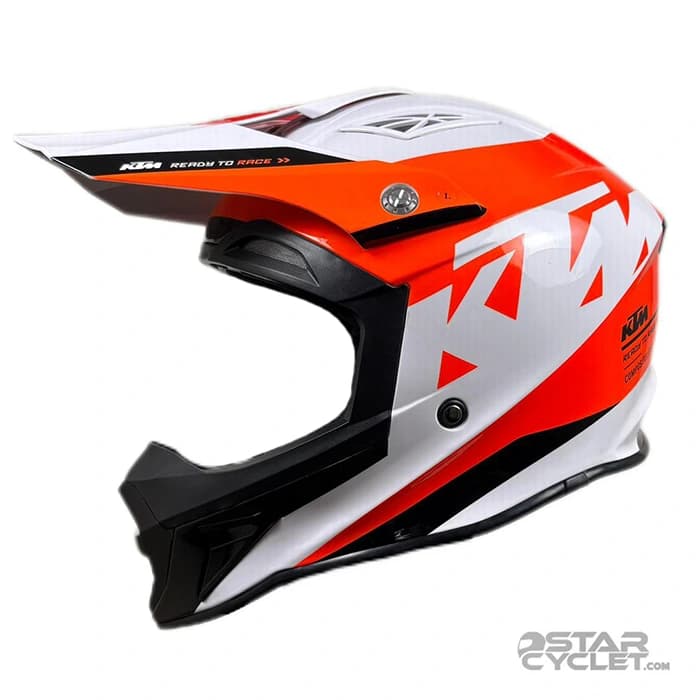 کلاه کاسکت کراسی KTM مدل COMP LIGHT WHITE ORANGE — تصویر ۲