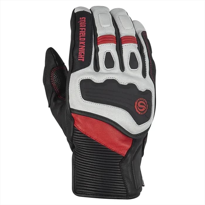 دستکش چرم زمستانی استار مدل SKG 551 BLACK WHITE RED