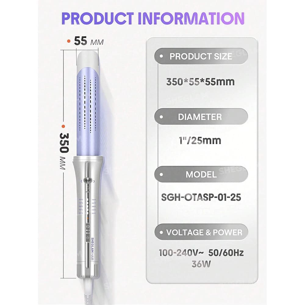 حالت دهنده مو شیگلم Sheglam مدل Cool Lock Airflow Styler سایز 25 میلی متر — تصویر ۴