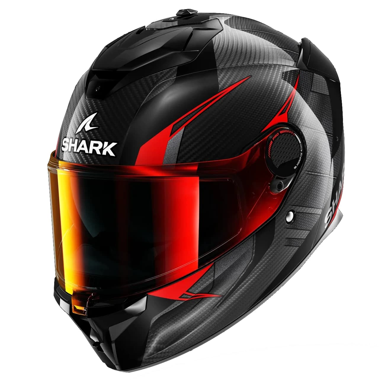 کلاه کاسکت فک ثابت شارک مدل SPARTAN GT PRO CARBON KULTRAM CARBON BLACK RED