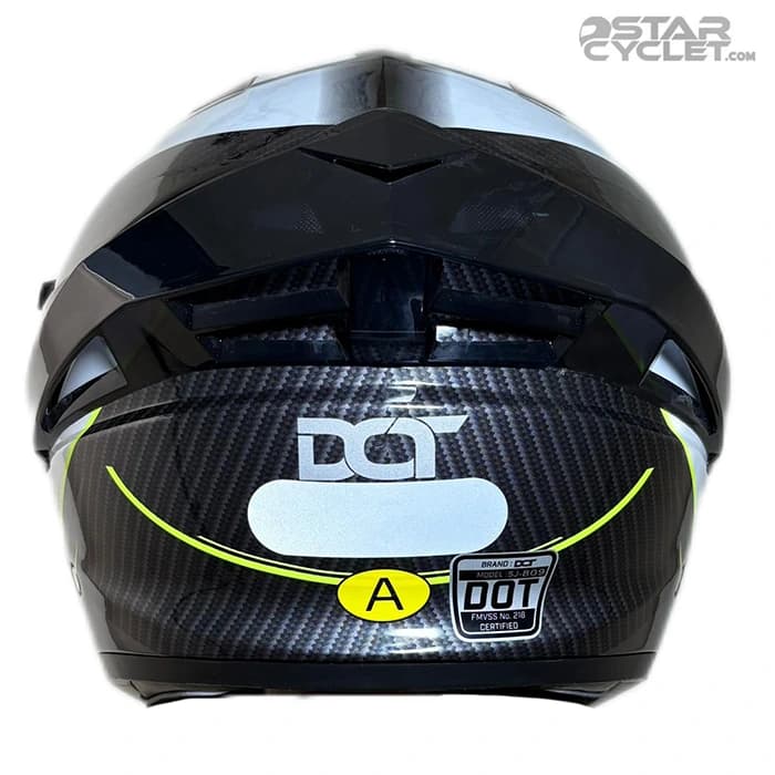 کلاه کاسکت فک متحرک DOT مدل SJ809 BLACK WHITE GREEN — تصویر ۴