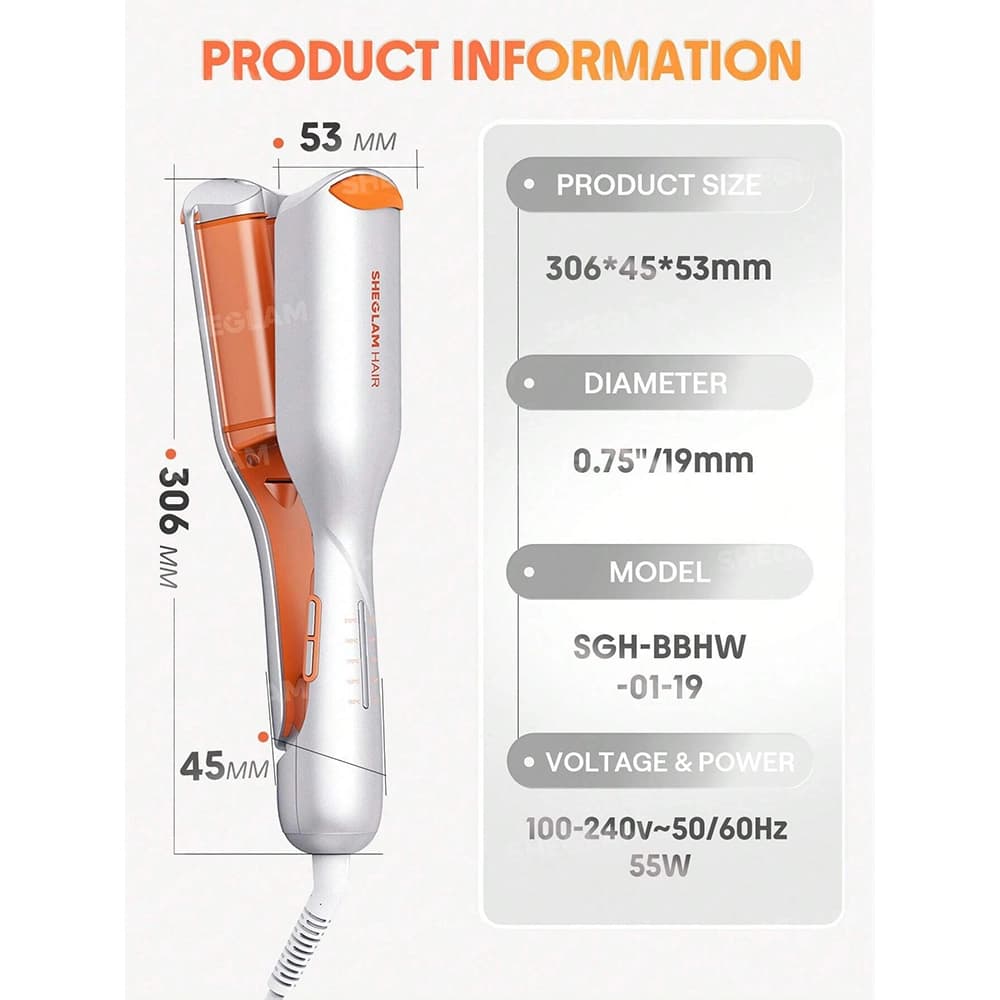دستگاه فر مو ساحلی شیگلم Sheglam مدل Beach Babe Hair Waver سایز 19 میلی متری — تصویر ۷