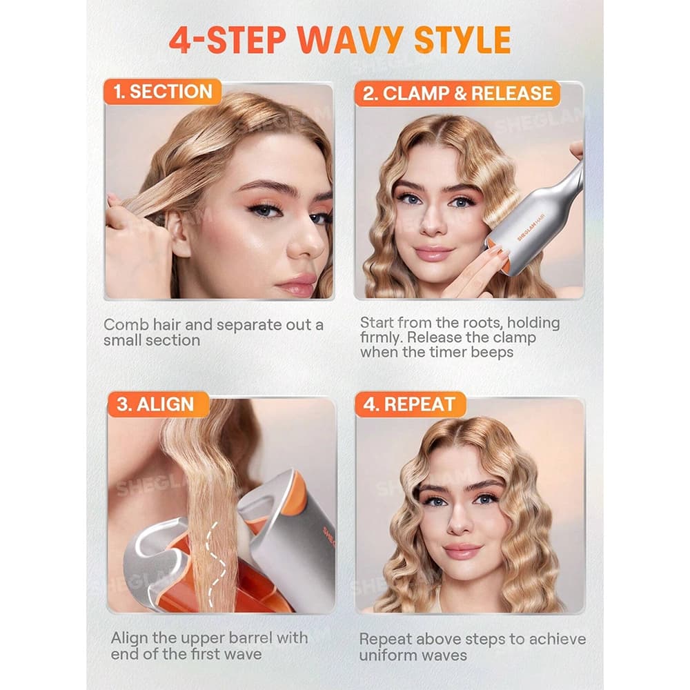 دستگاه فر مو ساحلی شیگلم Sheglam مدل Beach Babe Hair Waver سایز 19 میلی متری — تصویر ۸
