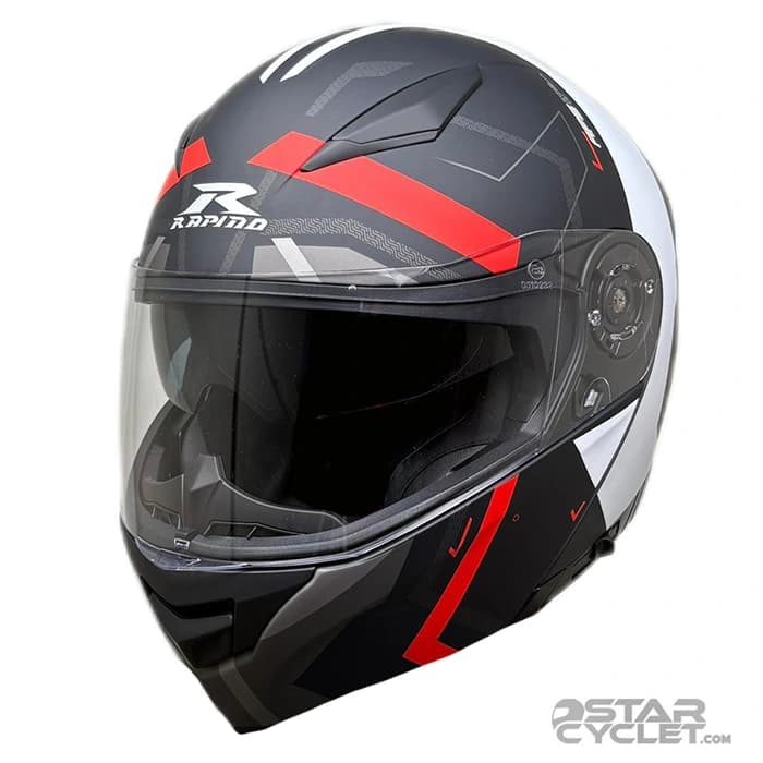 کلاه کاسکت فک متحرک راپیدو مدل 950 MATT WHITE BLACK