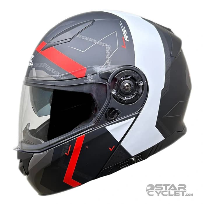 کلاه کاسکت فک متحرک راپیدو مدل 950 MATT WHITE BLACK — تصویر ۳