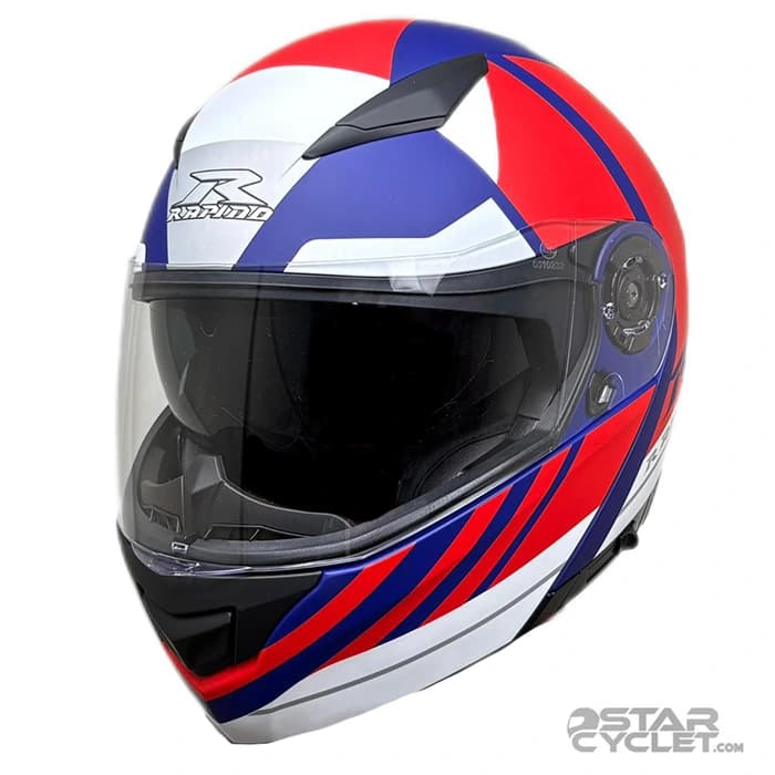 کلاه کاسکت فک متحرک راپیدو مدل 950 MATT BLACK BLUE RED