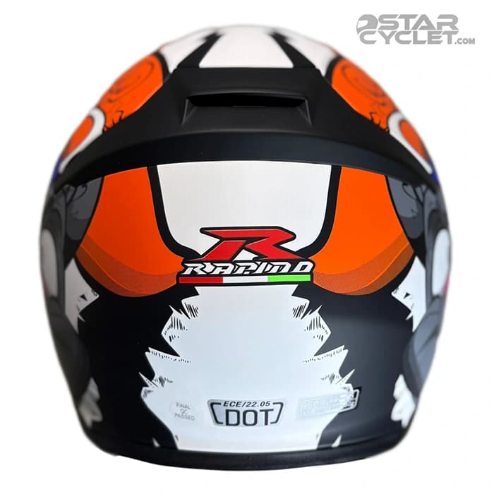 کلاه کاسکت فک متحرک راپیدو مدل 950 MATT WHITE ORANGE 74#B — تصویر ۵