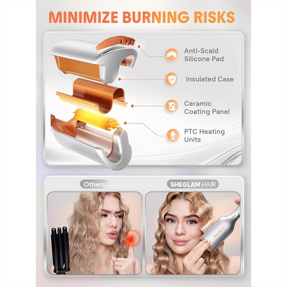 دستگاه فر مو ساحلی شیگلم Sheglam مدل Beach Babe Hair Waver سایز 25 میلی متری — تصویر ۵