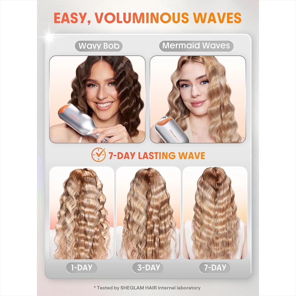 دستگاه فر مو ساحلی شیگلم Sheglam مدل Beach Babe Hair Waver سایز 25 میلی متری — تصویر ۸