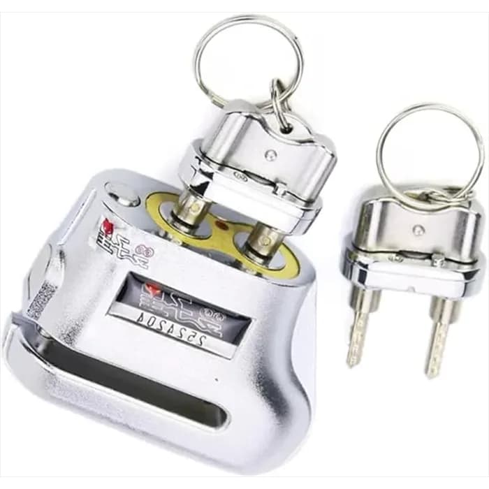 قفل دیسکی دو کلیده موتورسیکلت TOP LOCK مدل CHROM D107 — تصویر ۲