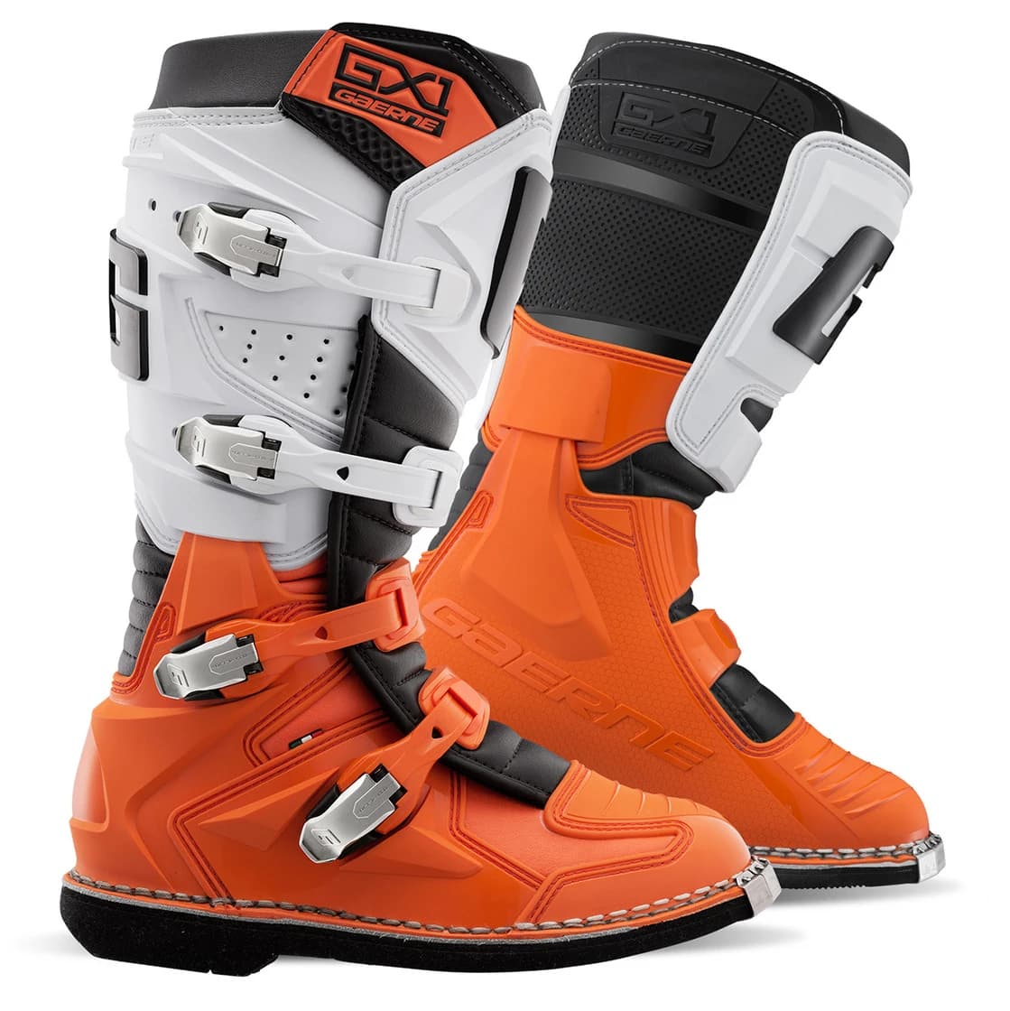 بوت کراسی موتورسواری GAERNE مدل GX1 ORANGE WHITE BLACK