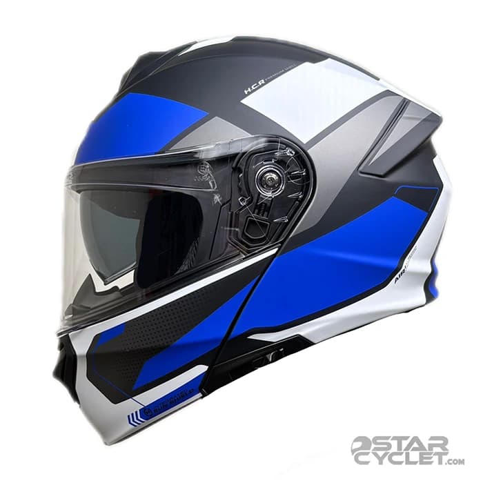 کلاه کاسکت فک متحرک FLASH مدل 935 SV MATT WHITE BLUE 5#C — تصویر ۳