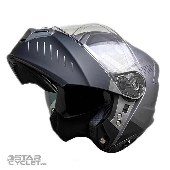 کلاه کاسکت فک متحرک FLASH مدل 935 SV MATT BLACK GRAY 24#C — تصویر ۲
