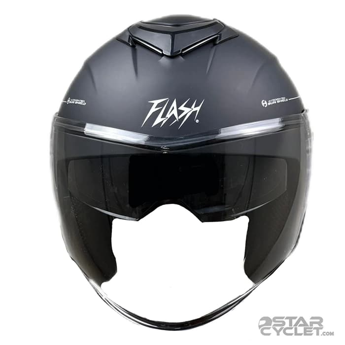 کلاه کاسکت بدون فک FLASH مدل 852 MATT RED BLACK 34#B — تصویر ۳
