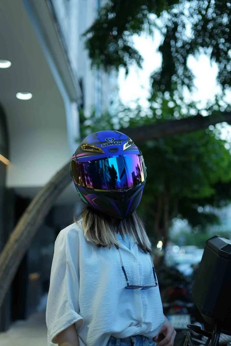 کلاه کاسکت فک متحرک سومان مدل 955 VISION-BLUE-PURPLE — تصویر ۶