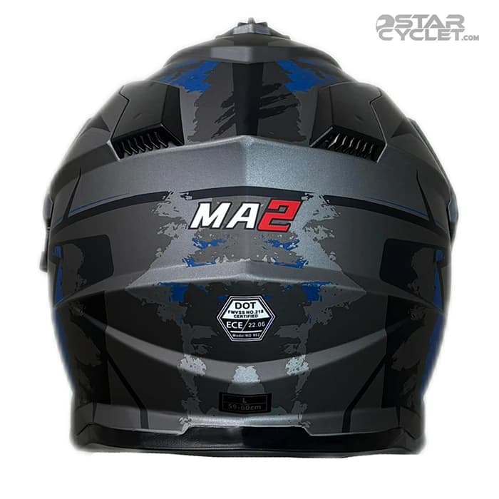 کلاه کاسکت ادونچری MA2 مدل 902 MATT GRAY BLUE — تصویر ۴
