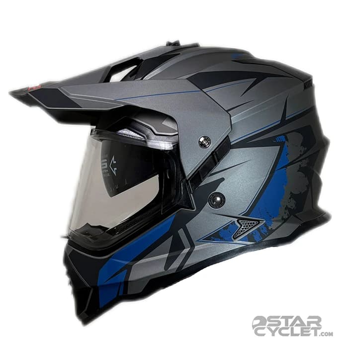 کلاه کاسکت ادونچری MA2 مدل 902 MATT GRAY BLUE — تصویر ۲