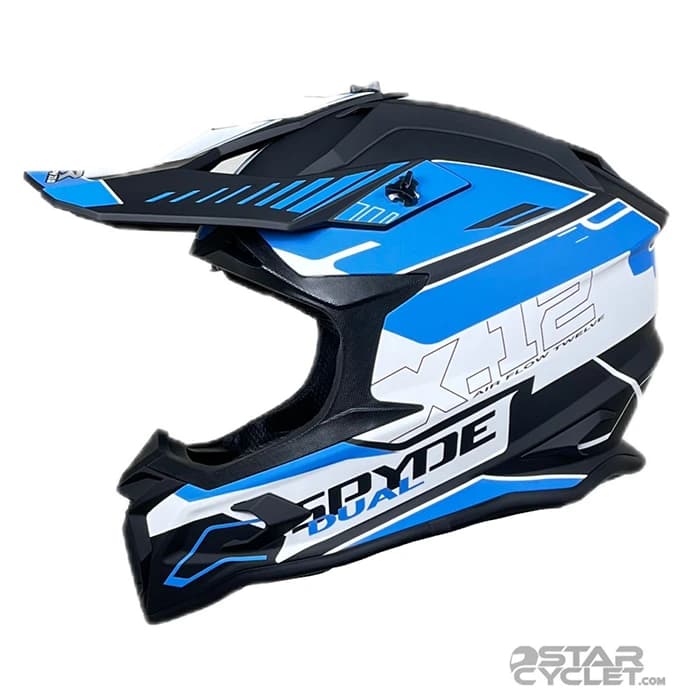 کلاه کاسکت کراسی RAPIDO مدل 635 MATT BLACK BLUE — تصویر ۲