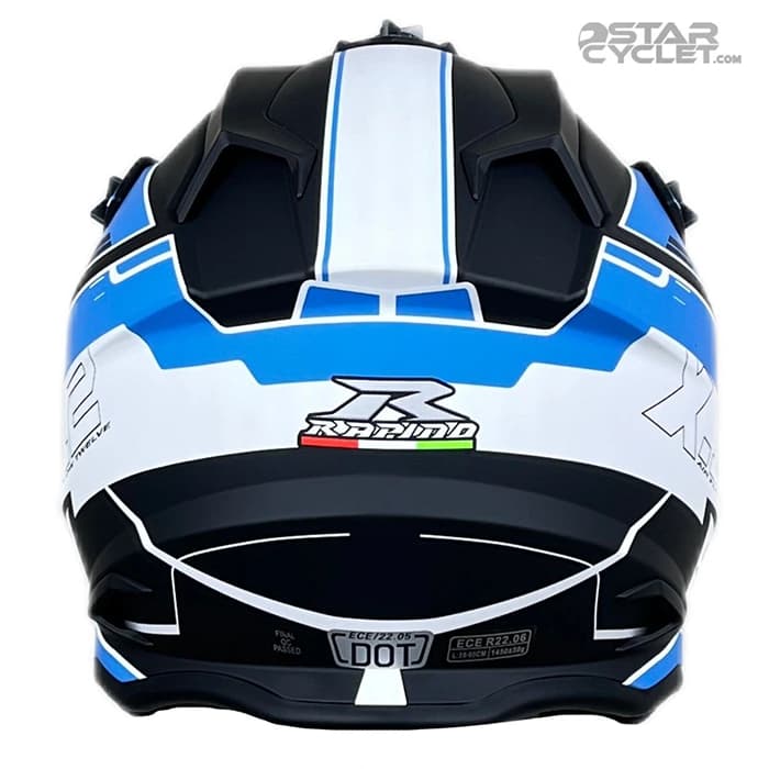 کلاه کاسکت کراسی RAPIDO مدل 635 MATT BLACK BLUE — تصویر ۳