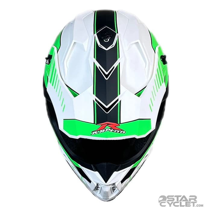 کلاه کاسکت کراسی RAPIDO مدل 635 MATT BLACK GREEN — تصویر ۵