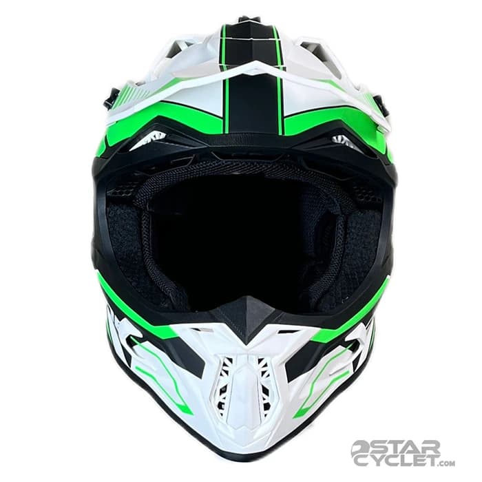 کلاه کاسکت کراسی RAPIDO مدل 635 MATT BLACK GREEN — تصویر ۴