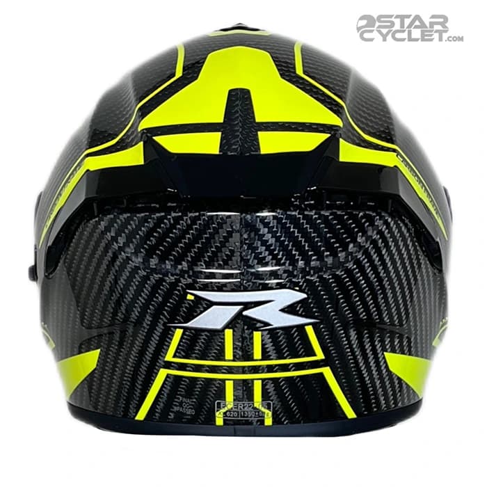 کلاه کاسکت فک ثابت راپیدو مدل 101SV CARBON GLOSSY YELLOW — تصویر ۳