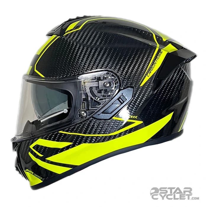 کلاه کاسکت فک ثابت راپیدو مدل 101SV CARBON GLOSSY YELLOW — تصویر ۲