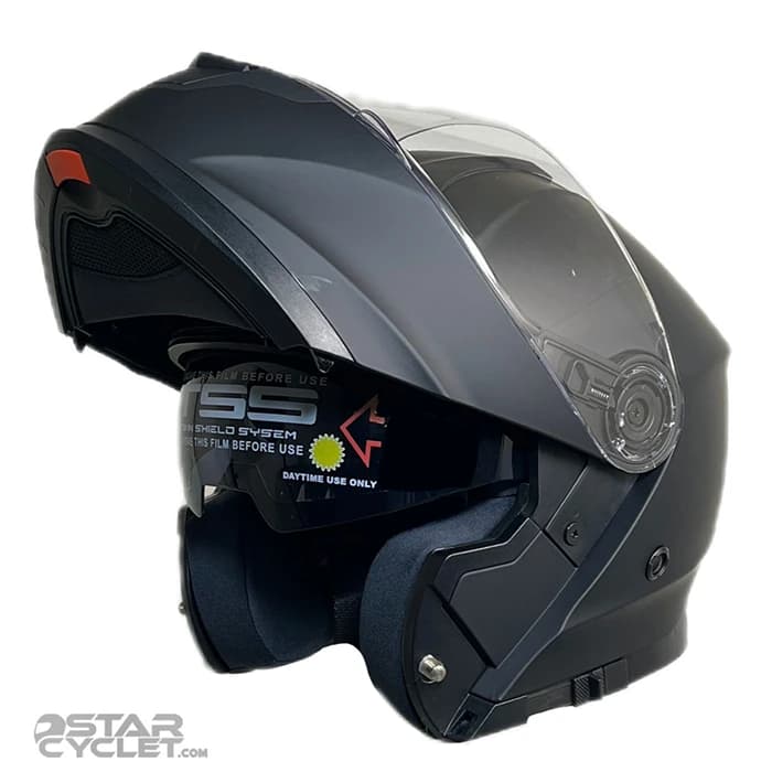 کلاه کاسکت فک متحرک MA2 مدل 965 MATT BLACK — تصویر ۲