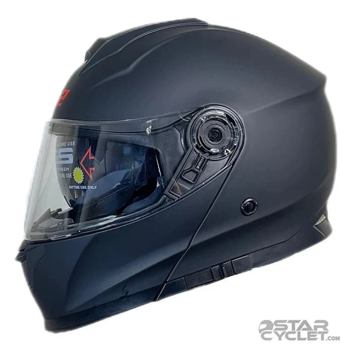 کلاه کاسکت فک متحرک MA2 مدل 965 MATT BLACK — تصویر ۳