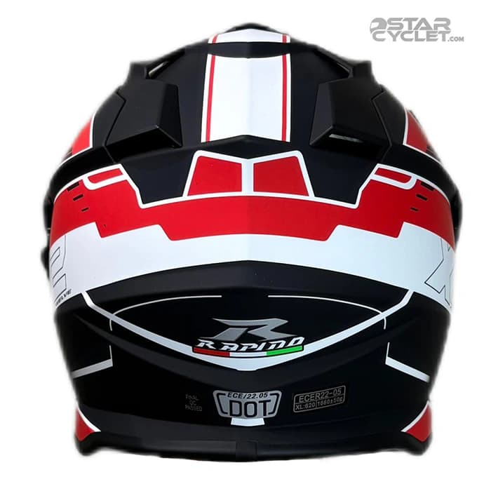 کلاه کاسکت اندروی RAPIDO مدل 632 BLACK WHITE RED — تصویر ۳