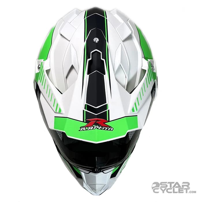 کلاه کاسکت اندروی RAPIDO مدل 632 WHITE BLACK GREEN — تصویر ۴