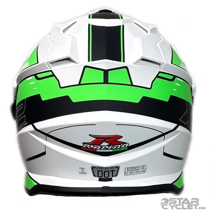 کلاه کاسکت اندروی RAPIDO مدل 632 WHITE BLACK GREEN — تصویر ۳