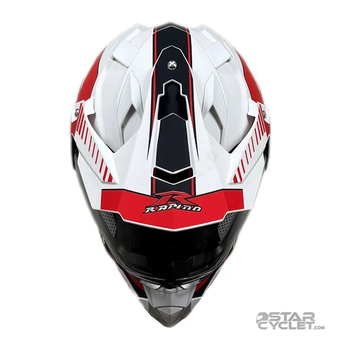 کلاه کاسکت اندروی RAPIDO مدل 632 WHITE BLACK RED — تصویر ۴