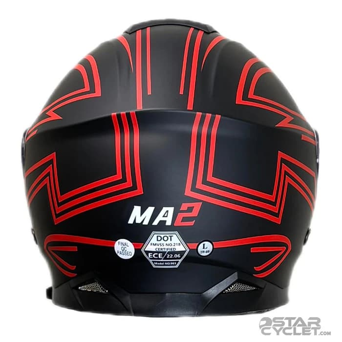 کلاه کاسکت فک متحرک MA2 مدل 965 GRAPHIC MATT RED — تصویر ۴
