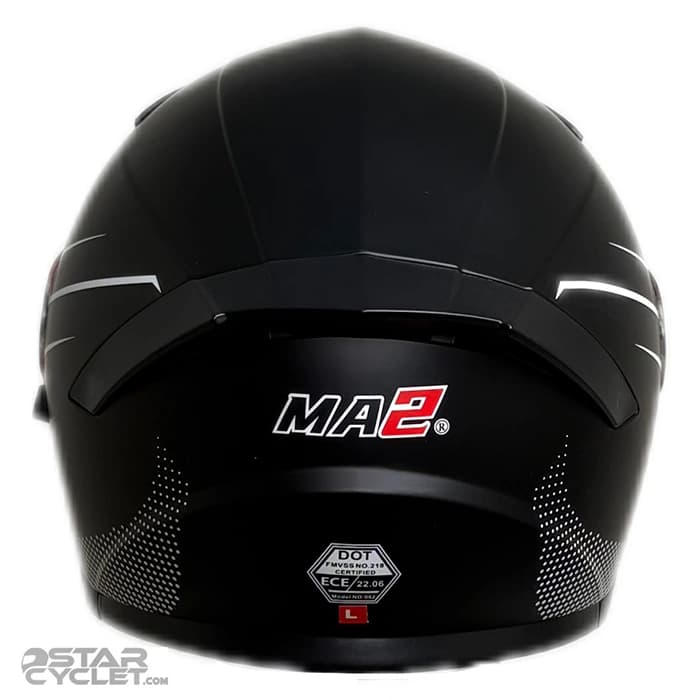 کلاه کاسکت بدون فک MA2 مدل 952 MATT BLACK WHITE — تصویر ۴