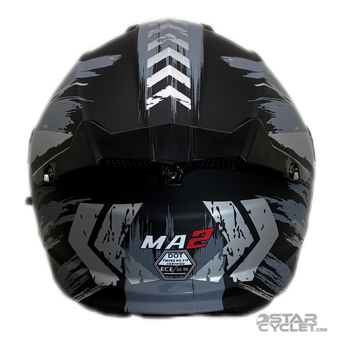 کلاه کاسکت فک متحرک MA2 مدل 963 MATT BLACK GRAY — تصویر ۵