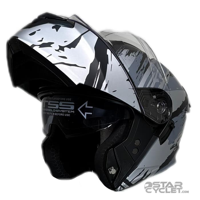 کلاه کاسکت فک متحرک MA2 مدل 963 MATT BLACK GRAY — تصویر ۲