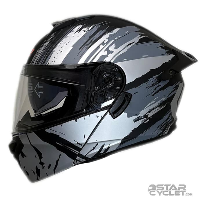 کلاه کاسکت فک متحرک MA2 مدل 963 MATT BLACK GRAY — تصویر ۳