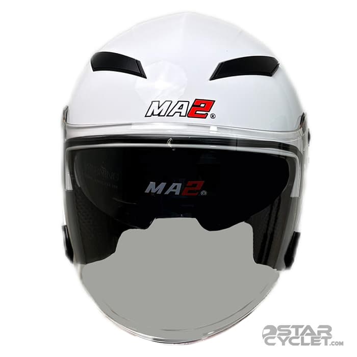 کلاه کاسکت بدون فک MA2 مدل 952 SHINY WHITE BLACK — تصویر ۳