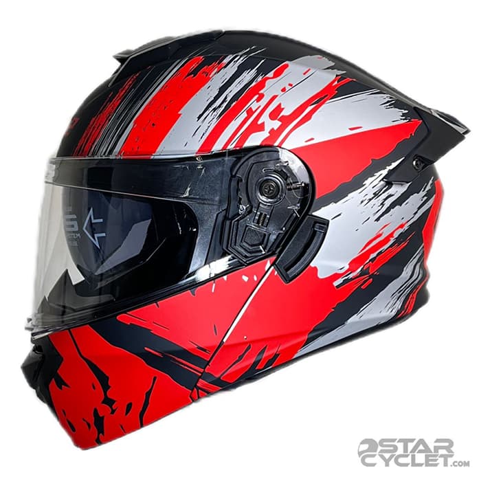 کلاه کاسکت فک متحرک MA2 مدل 963 MATT BLACK RED — تصویر ۳