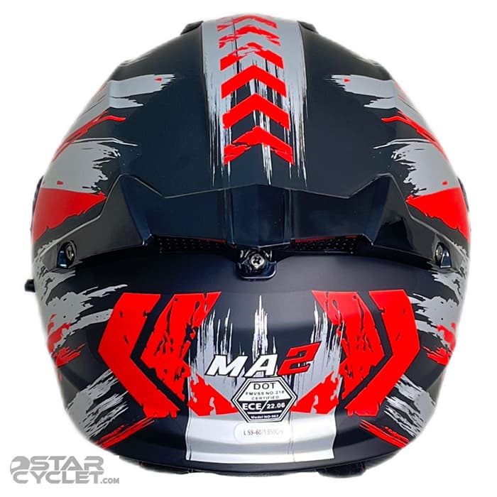 کلاه کاسکت فک متحرک MA2 مدل 963 MATT BLACK RED — تصویر ۴
